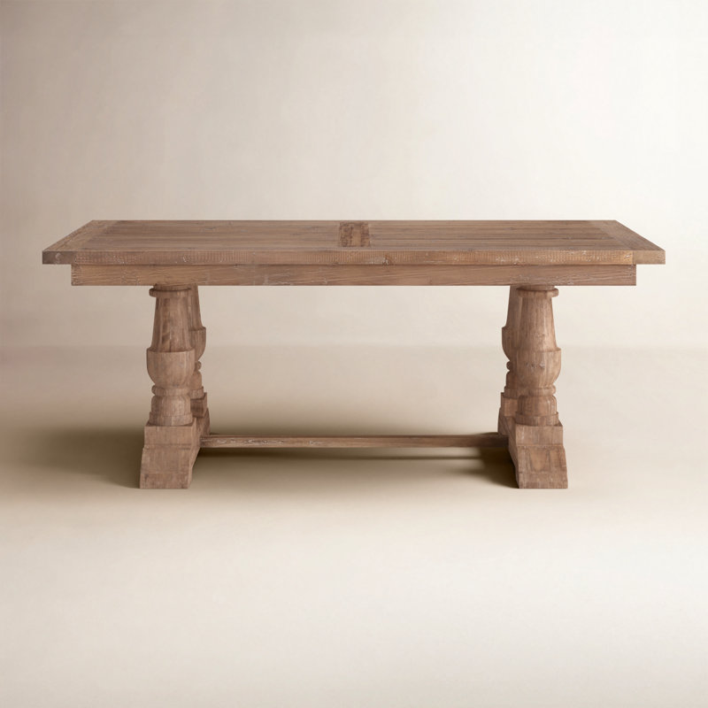 Birch Lane™ McKew 76'' Solid Wood Trestle Dining Table & Reviews